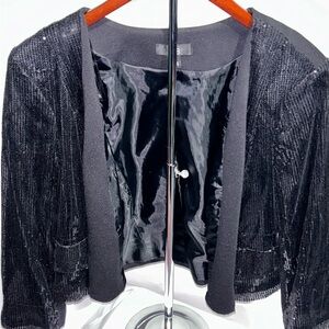 Elegant Black Sequin Jacket